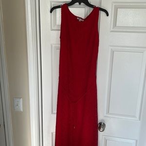 Long red maxi dress